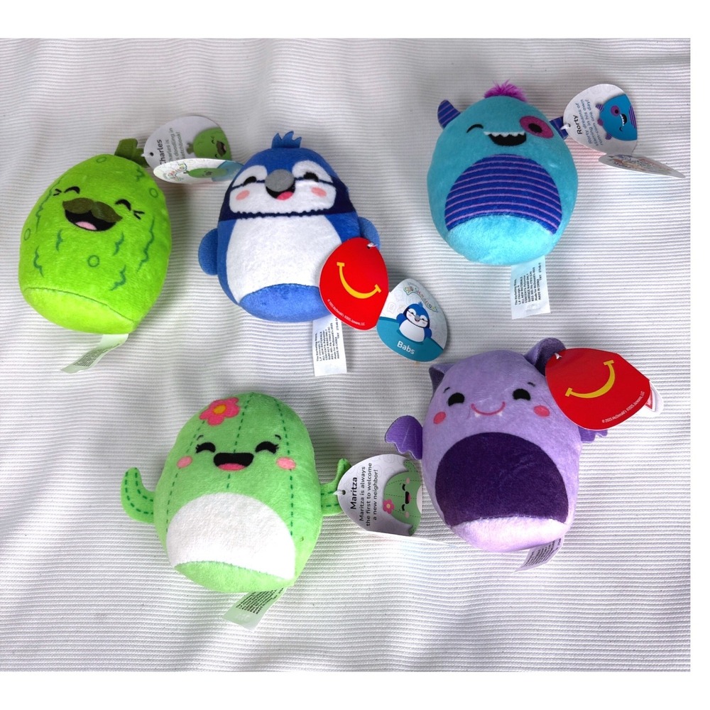 Squishmallows McDonalds Meal 2023 Plush Set Maritza Babs Charles Rorty Zumi
